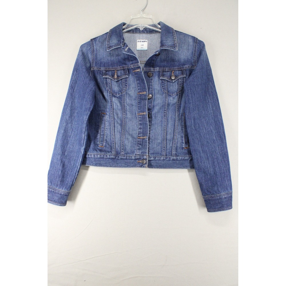 Old Navy Denim Jacket Womens L Blue Cotton Button Up Classic Casual Minimalist